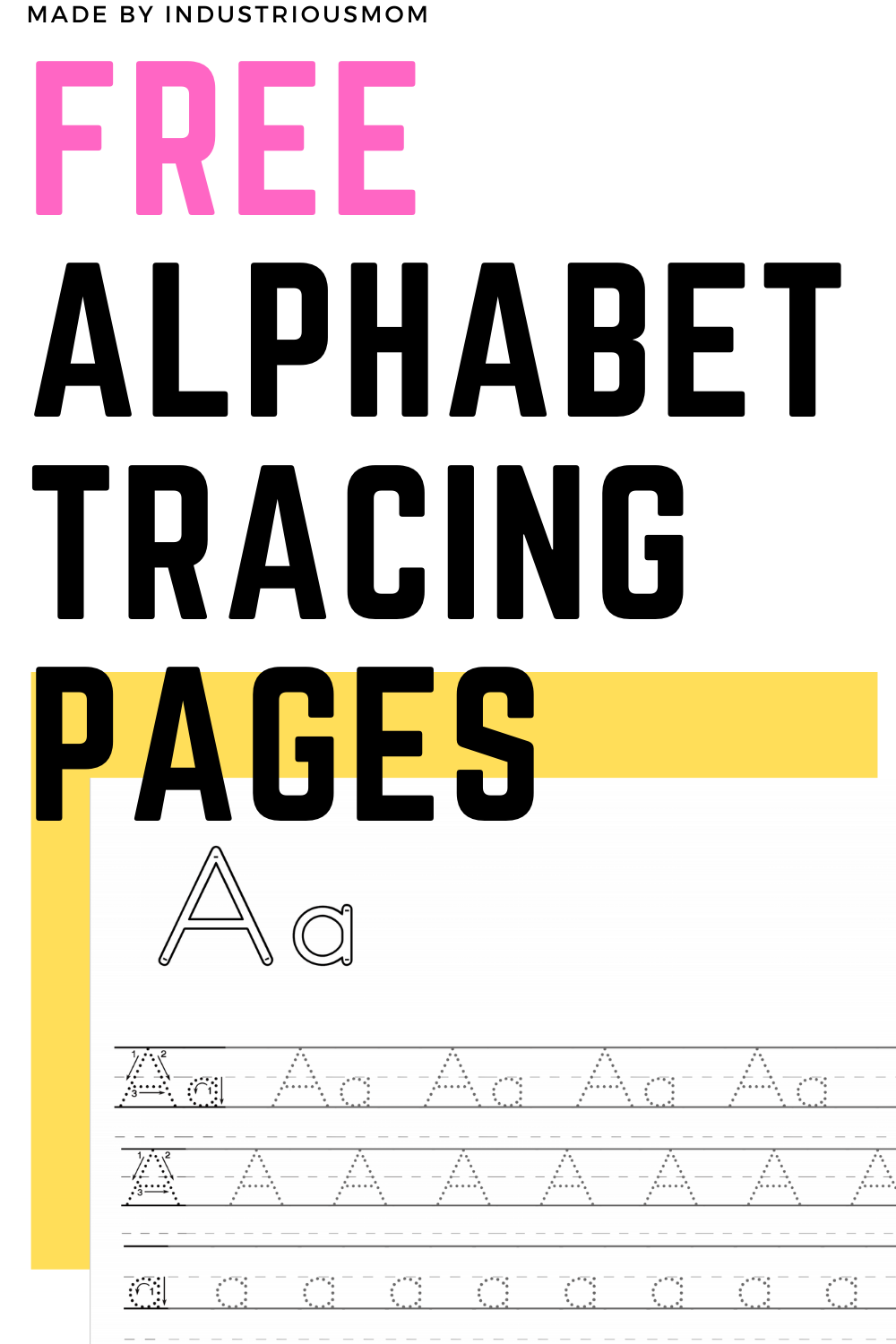 Free Traceable Alphabet for Kindergarten and Elementary