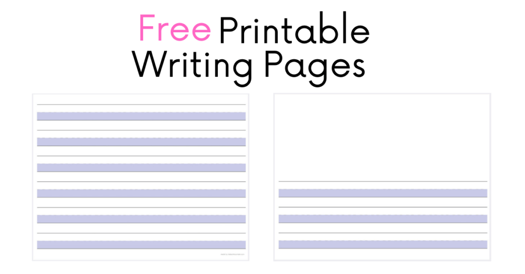 Printable writing paper for kids with highlighted bottom line