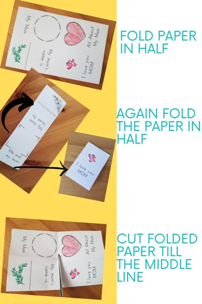 Step by step creating "All about my mom" fold-up book