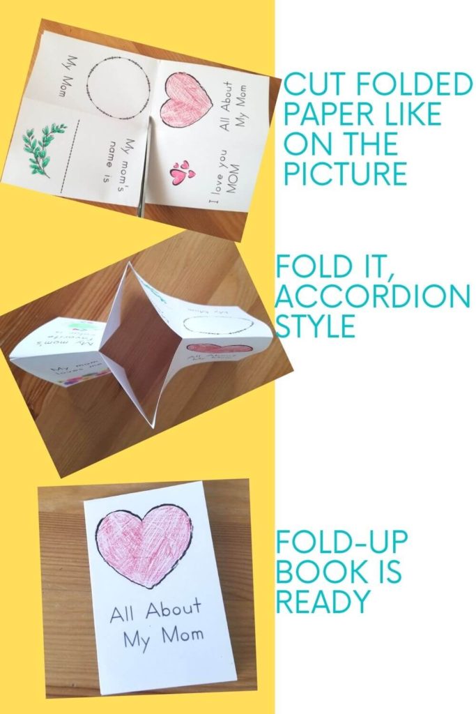 Step by step how to create fold-up book for mothers day
