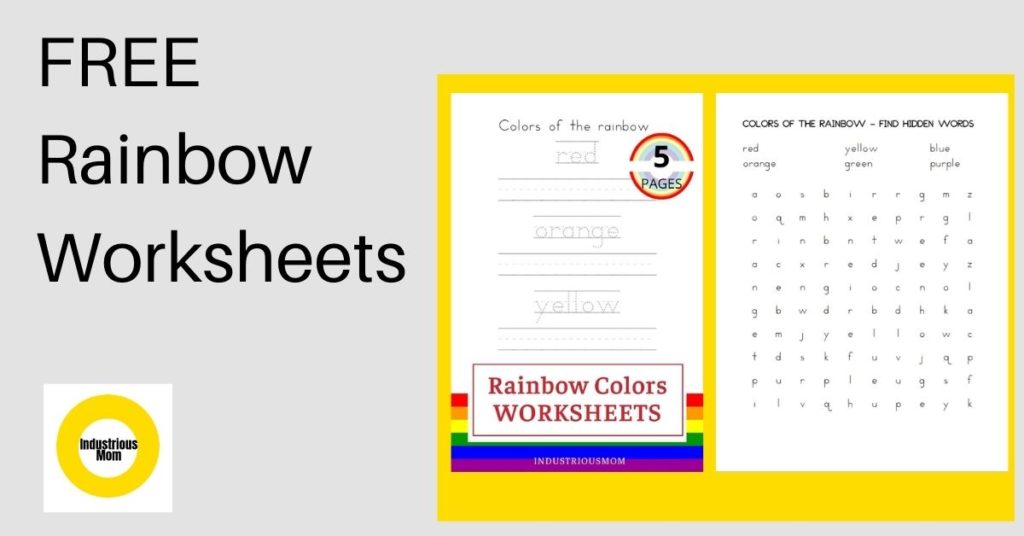 Download 5 printable pages with traceable words, coloring page and a find hidden words worksheet for kindergarten.