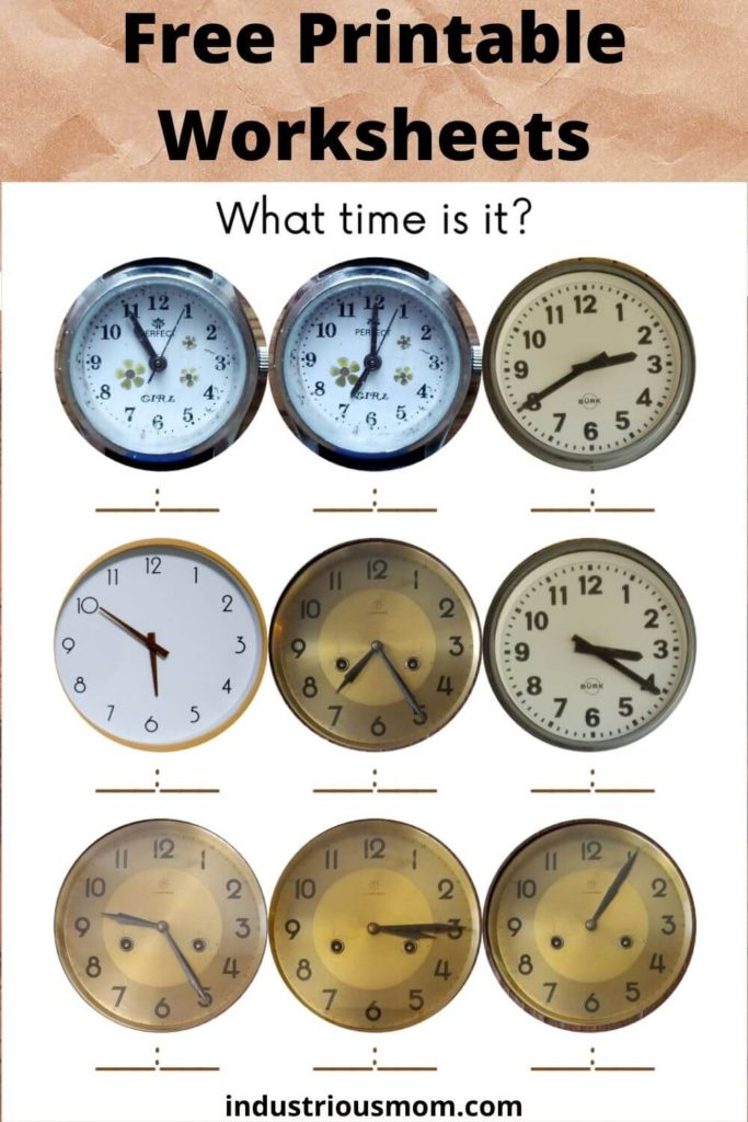 What time is it free printable worksheet with analog clocks