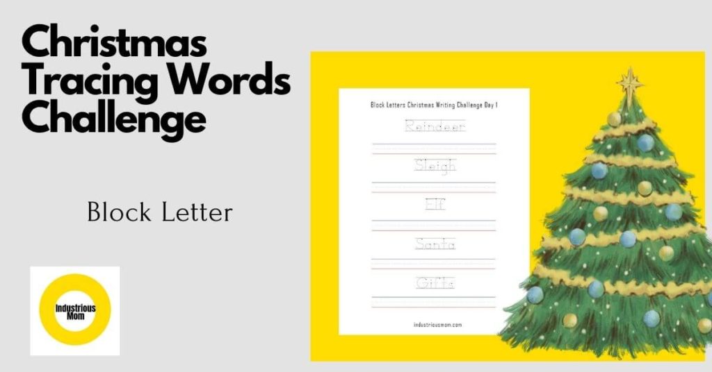 Free Christmas Tracing Words Worksheet for Kids