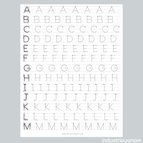 Free Capital letters alphabet tracing pages