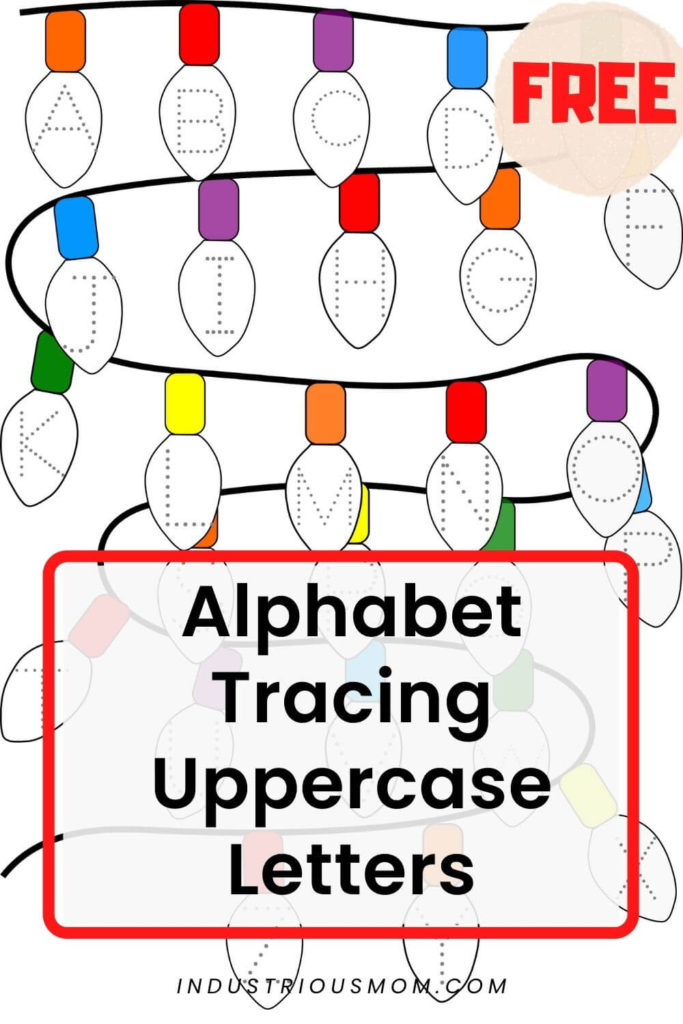 Download this free alphabet uppercase letters tracing page for kids. The dot on each letter chelps to indicate where to start tracing. Christmas lights as a background make this worksheet more colorful and Christmas-inspired. I create printable worksheets. Follow me to see more of my content. Save this pin to return to it later.