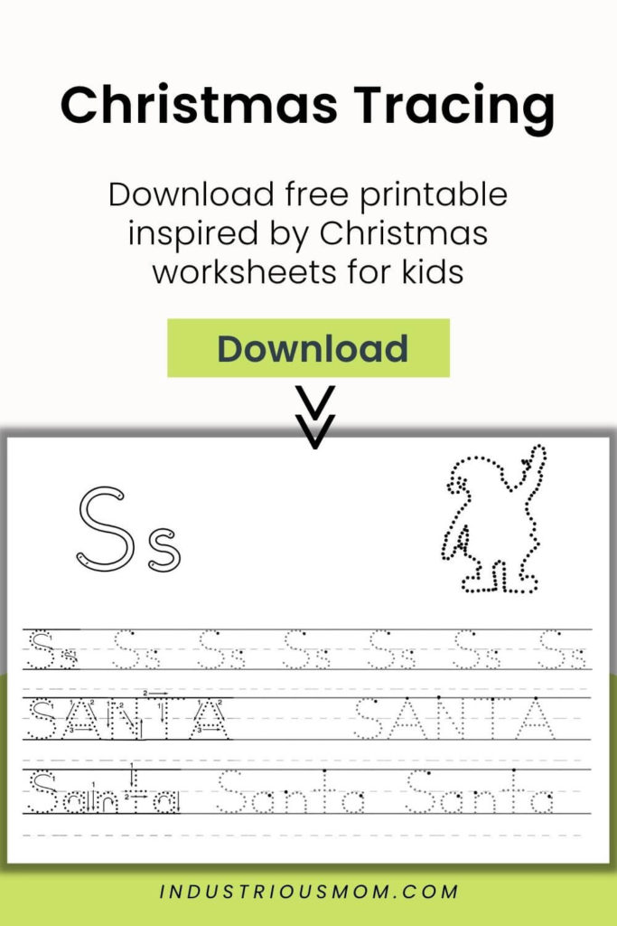 Download free Christmas-inspired worksheets for kids. Traceable letter S and words Santa. Traceable letter E and word Elf. Tracing letter G and word Gift. I create printable worksheets for kids. Follow me to see more of my content. Share this free printable by saving it into your Pinterest board. Click to download a file. 