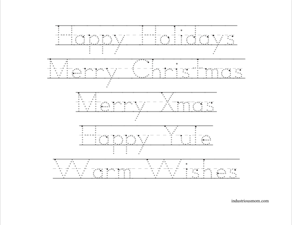 Ways to say merry Christmas printable worksheet.