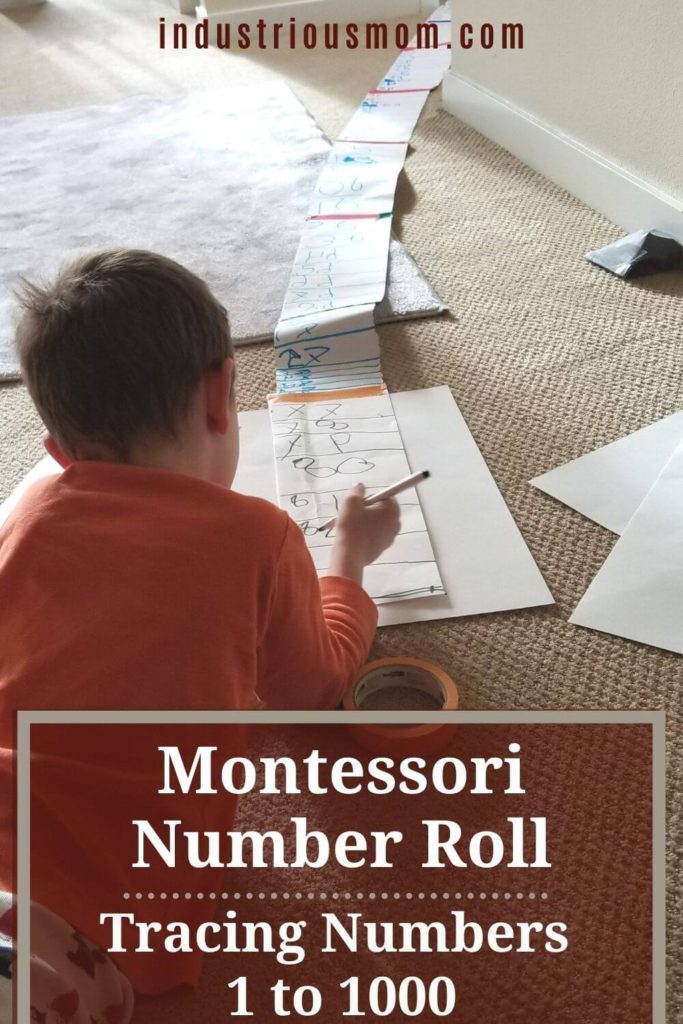 The Number Roll is one of Montessori works designed for kids in kindergarten age. You can download for free printable number roll with traceable numbers 1 to 1000. 