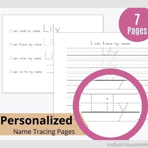 Click to open this listing with name tracing worksheet in my Etsy store
