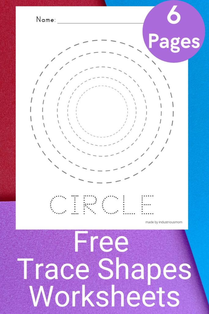 Free Trace Shapes Worksheets for preschool and kindergarten-age kids. Six pages with trace basic shapes. Tracing squares, triangles, and circles for kids in preschool and kindergarten. 