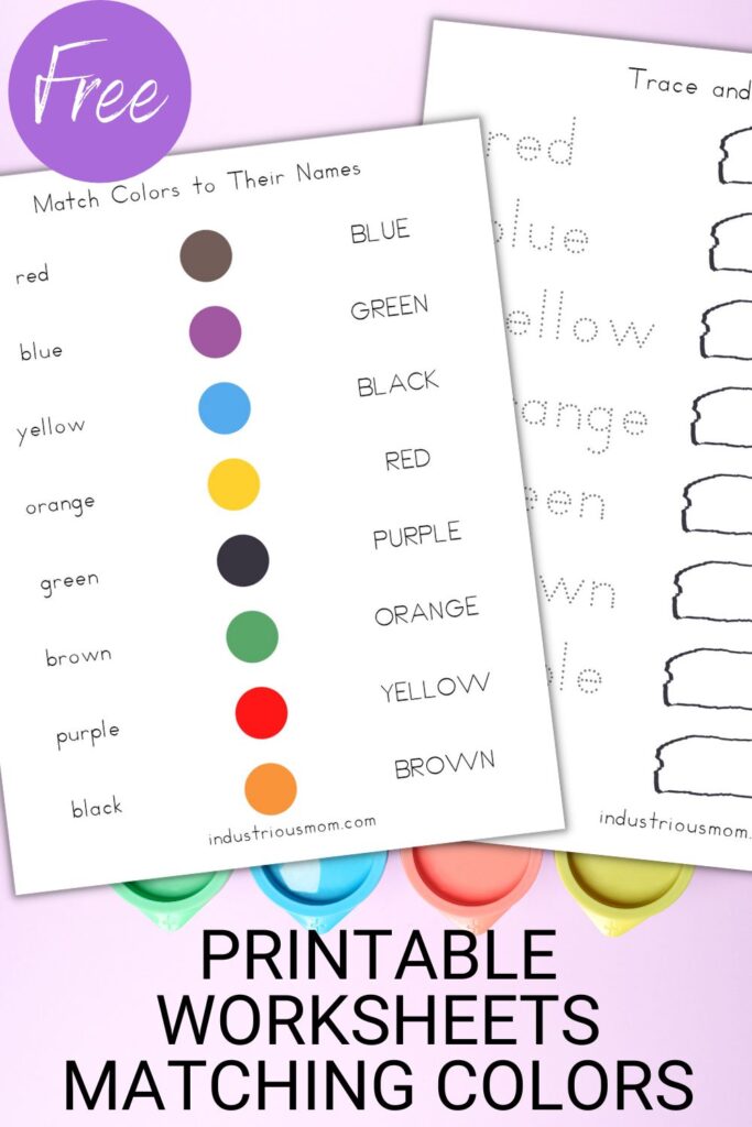 Free printable match colors to their names worksheets, traceable colors names, reading the capital and lower case letters.  I create printable worksheets for kids for handwriting practice. Follow me to see more of my work. Save this pin to return to it later. Click to download this and more free printable worksheets.