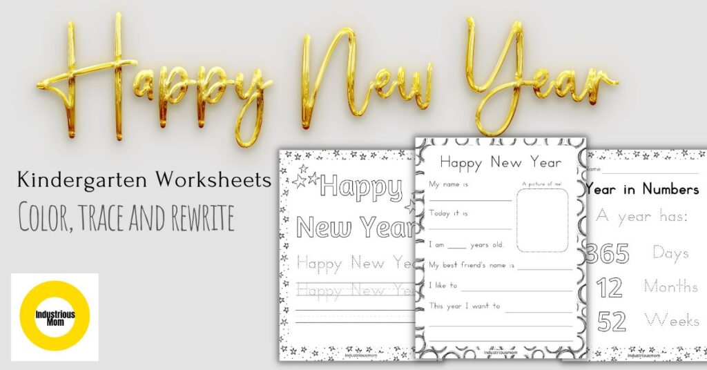free Happy New Year Kindergarten Worksheets printable