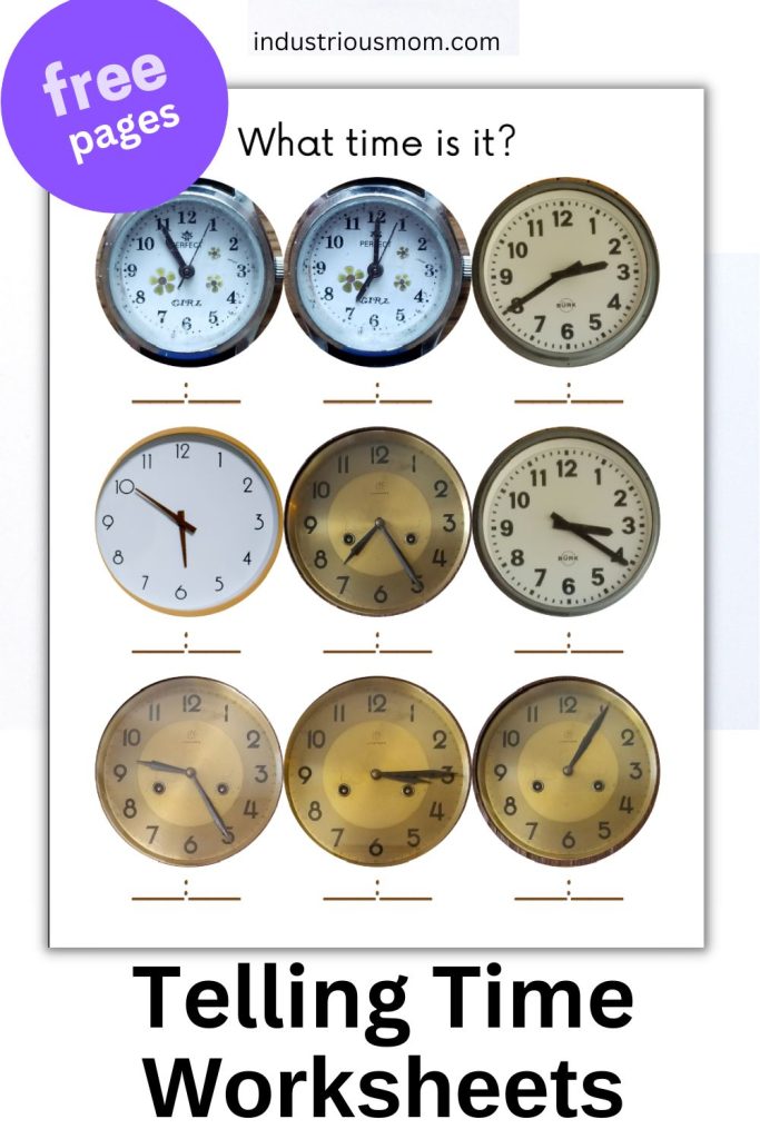 telling time to the minute worksheets for kids