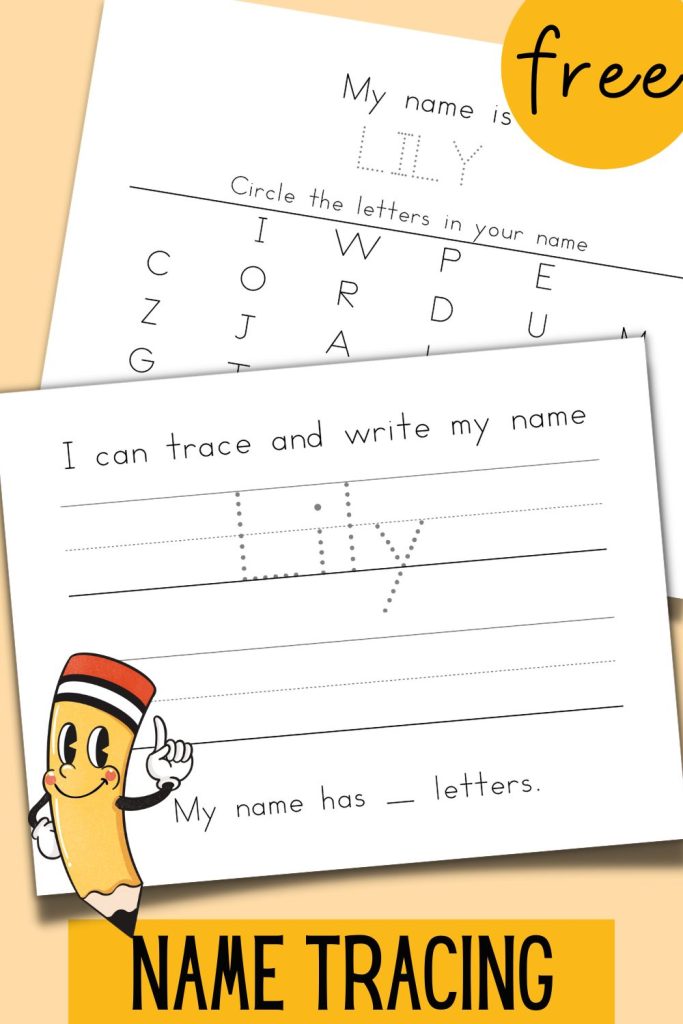 Name tracing worksheet I can trace and write my name and my name has _ letters.