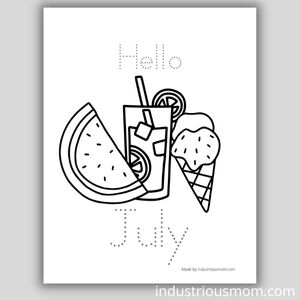 free printable summer poster with traceable words for kids in kindergarten