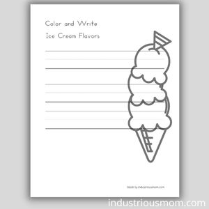 kindergarten writing prompt what is your favorite ice cream flavor