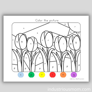 color by number free spring inspired coloring page for kids