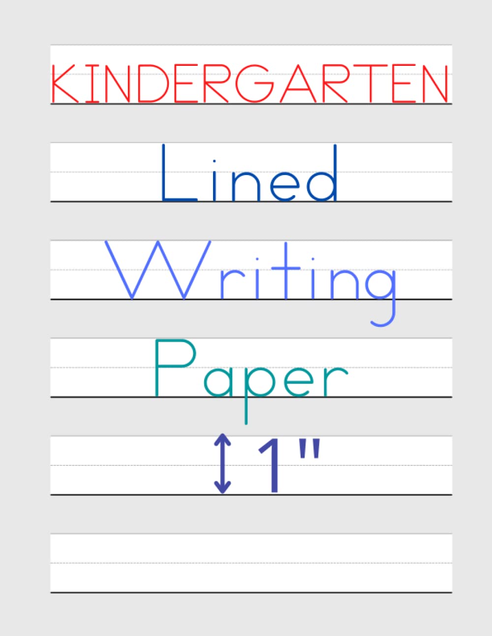 Lined writing paper with one inch space between the lines