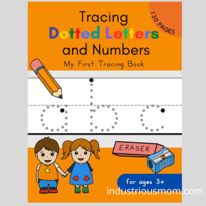 Tracing dotted letters and numbers tracing workbook cover 
